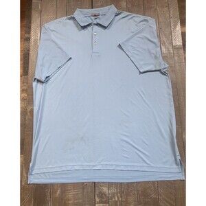 Peter Millar Polo Shirt Mens XXL Light Blue Summer Comfort Golf Pocket Polyester